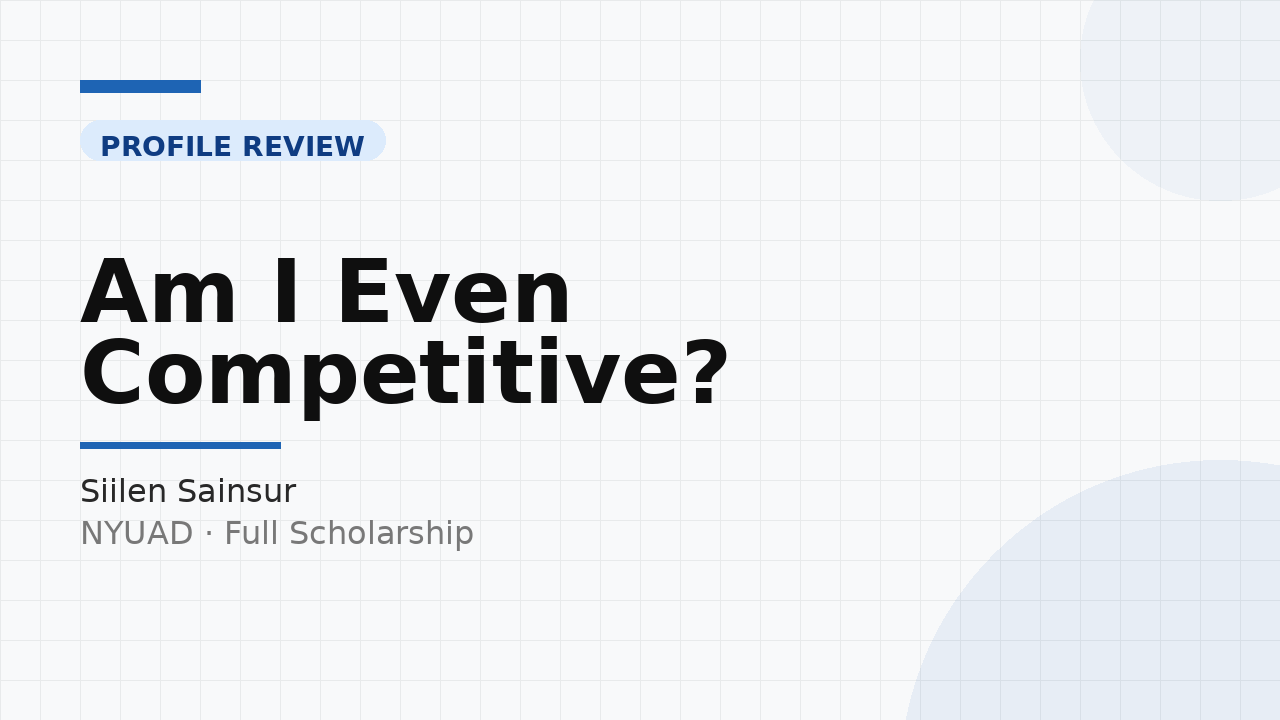 "Am I Even Competitive?" Profile Review