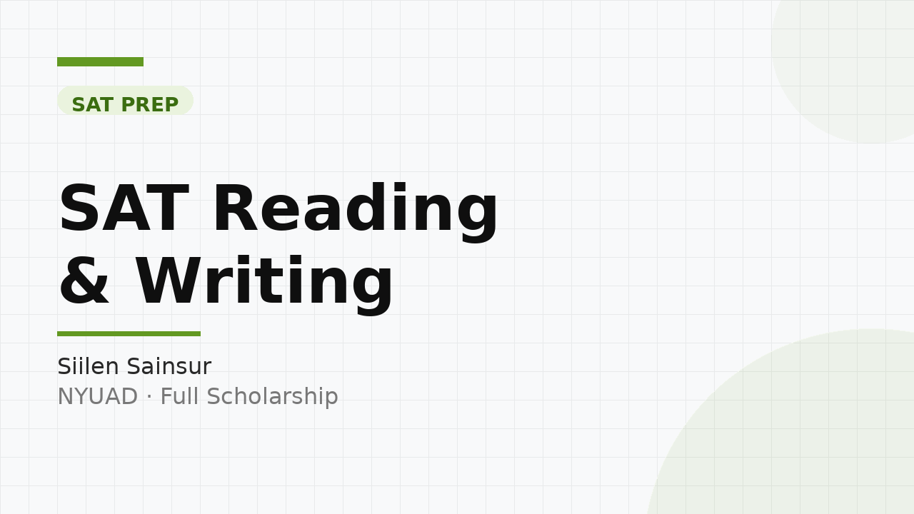 SAT Reading & Writing Tutor