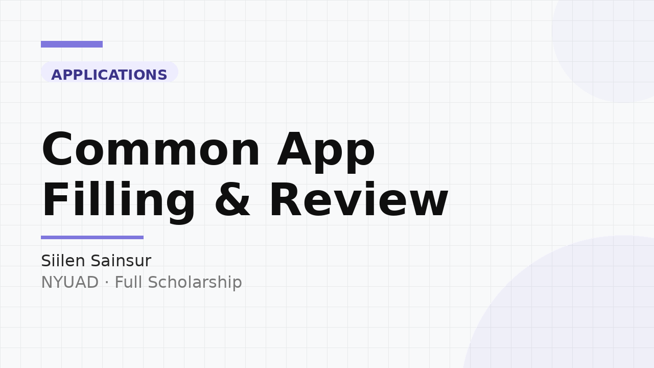 Common App Filling & Review