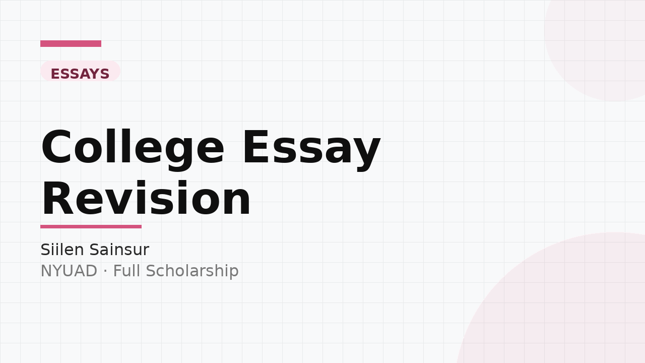 College Essay Revision